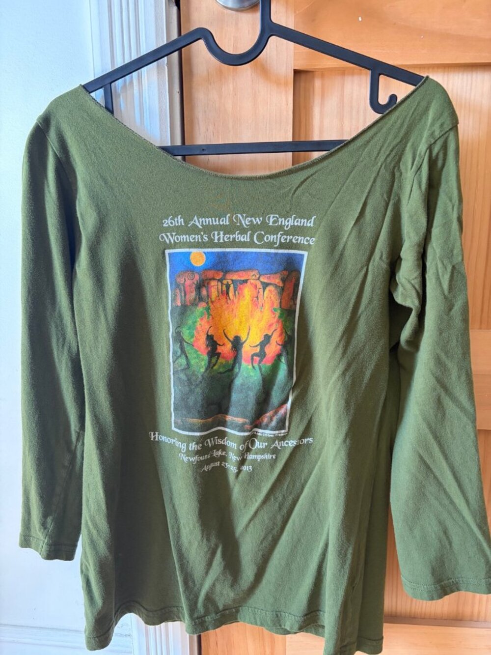 Tee-shirt vert olive manches 3/4 taille M